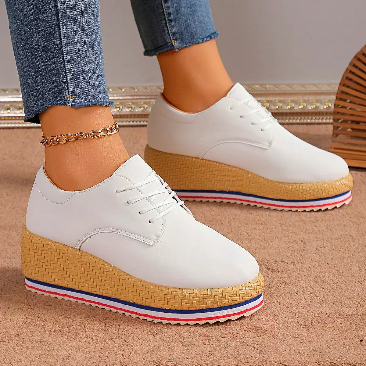 Ashore Shop Thick Bottom Slope Heel Fashion Women's Shoes Running Shoes