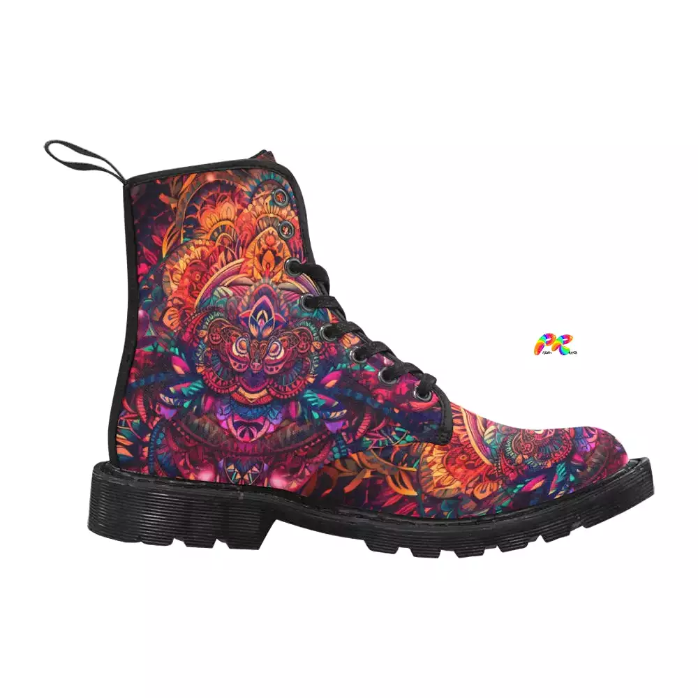 Ayahuasca Men's Lace-Up Canvas Rave Boots