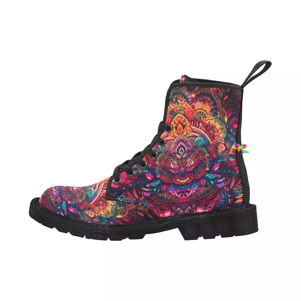 Ayahuasca Men's Lace-Up Canvas Rave Boots