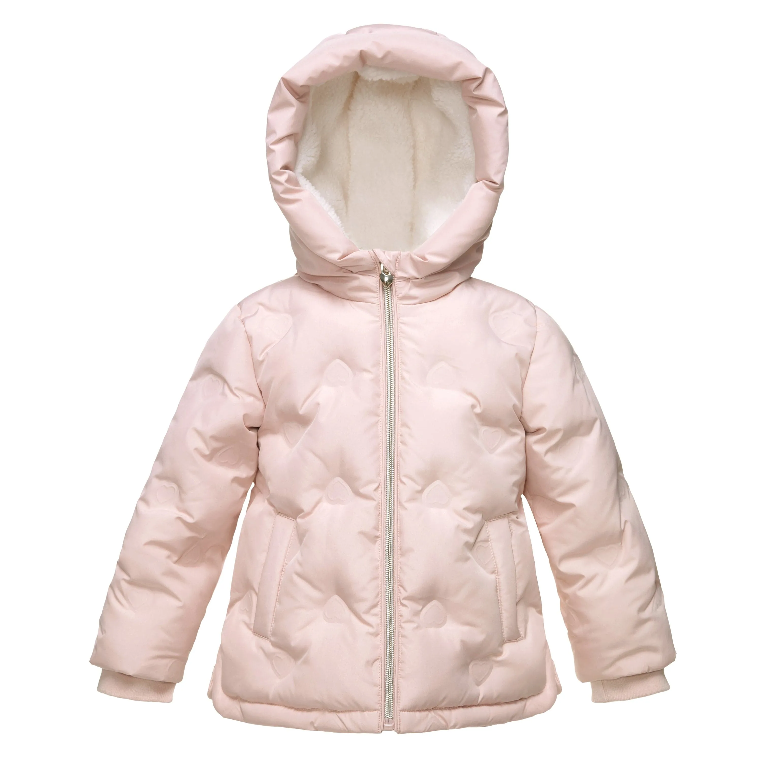 Baby Girls' Water-Resistant  Fleece Lined Heart Puffer Jacket for Newborn Infant Toddler (6-24M, 2T-5T)