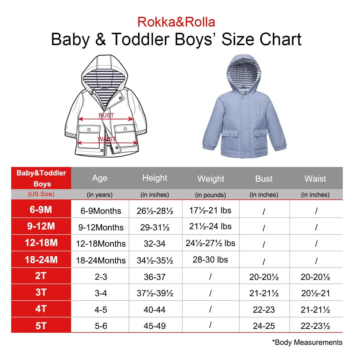 Baby Toddler Boys' Lightweight Water-Resistant Insulated Jersey Lined Puffer Jacket (6-24M, 2T-4T)