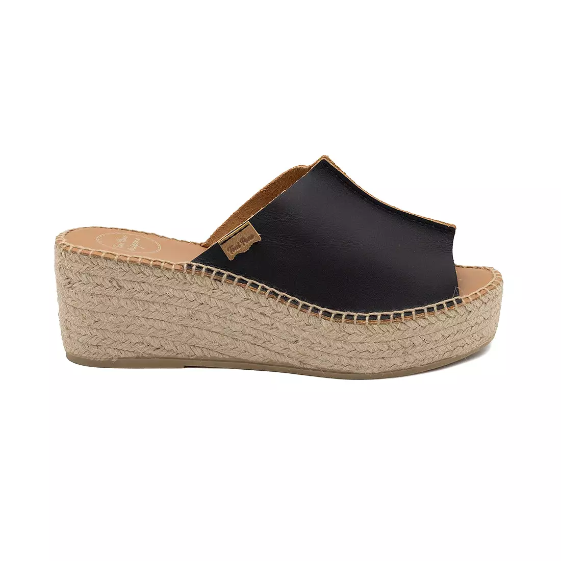 Basic Open Toe Leather Sandal Espadrille for Women - Ivonne