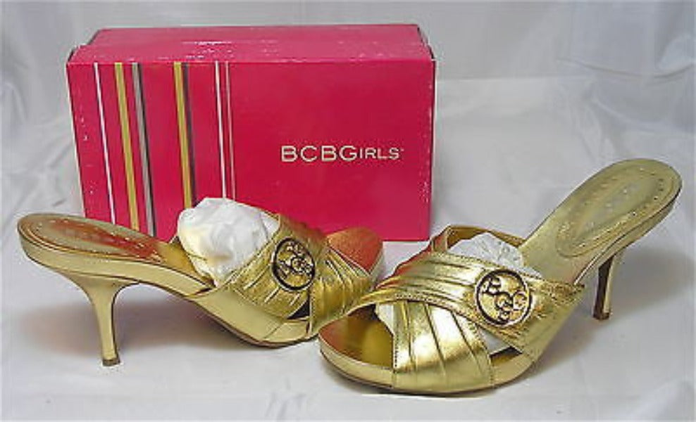 BCBGirls  Women's •Pongo• Slide Sandal - Gold Napa -