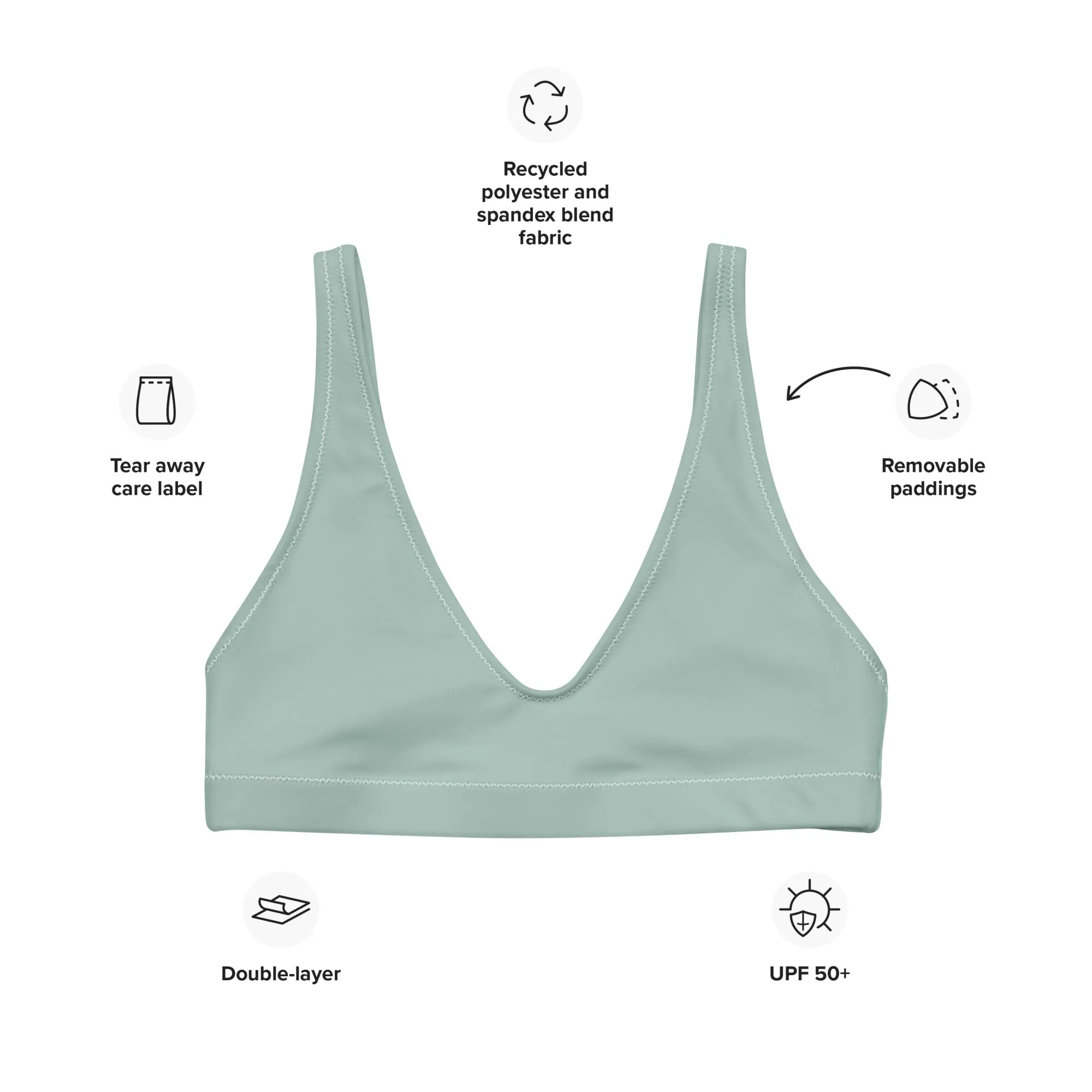 BELLA ECO PADDED BIKINI TOP | OPAL