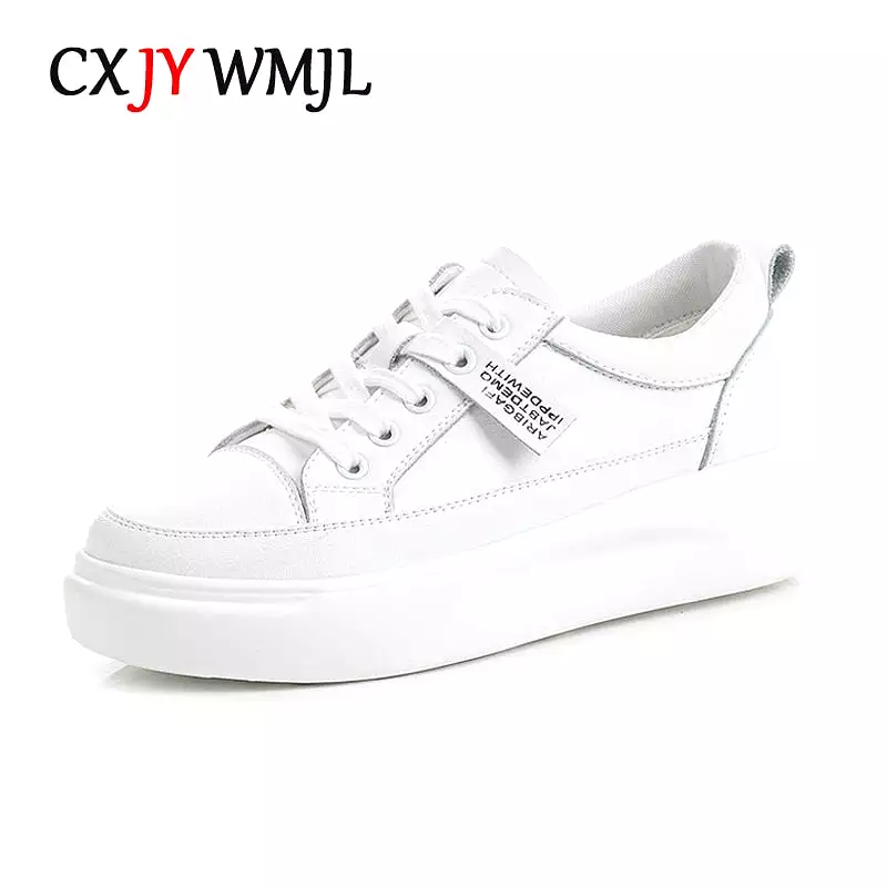 Big Size Women Sneakers Autumn Leather Light White Sneaker Female Platform Vulcanized Shoes Spring Casual Breathable Sports Shoe