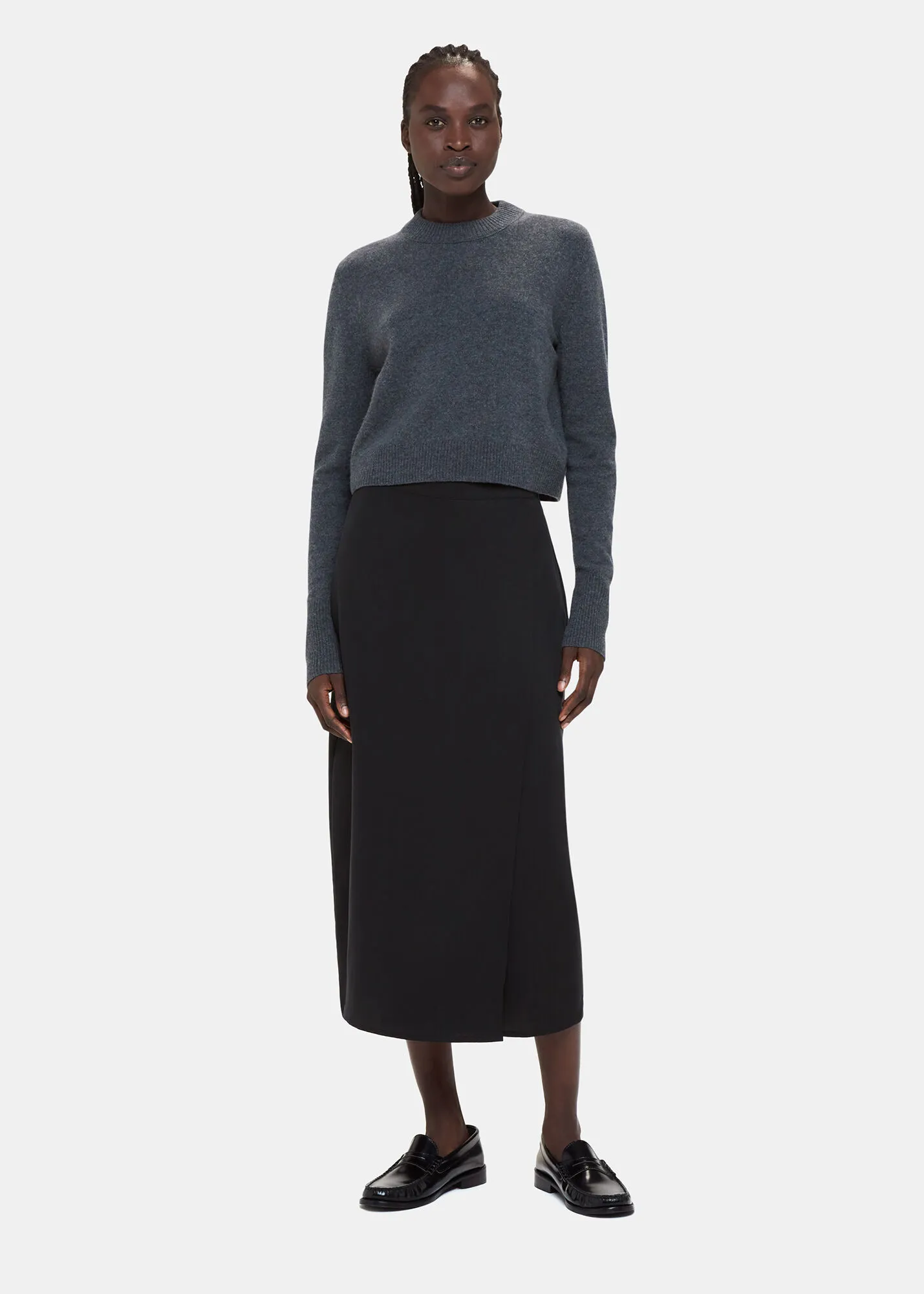 Black Olivia Wrap Skirt