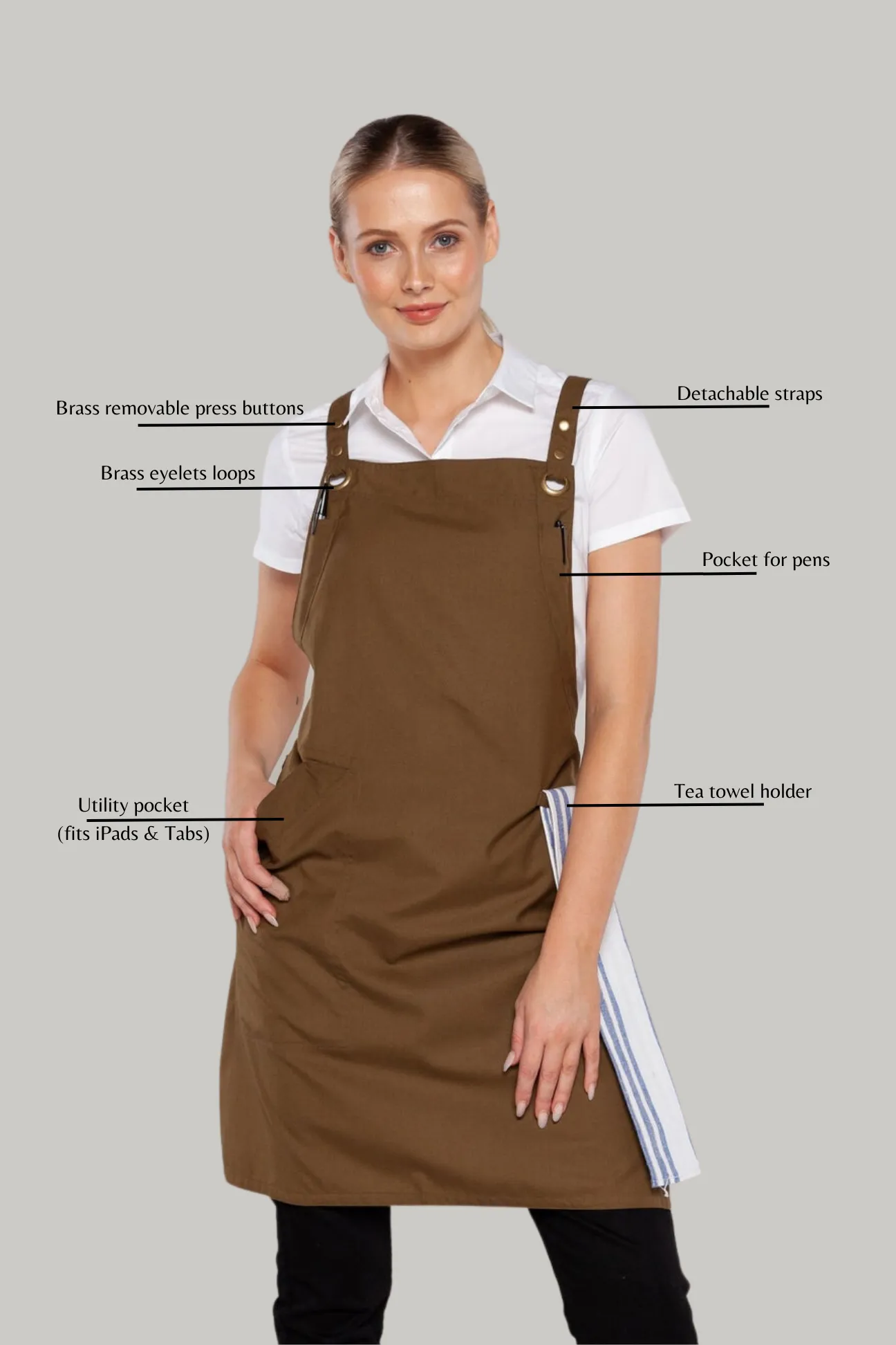 Bondi Crossover Apron Interchangeable straps Olive Green