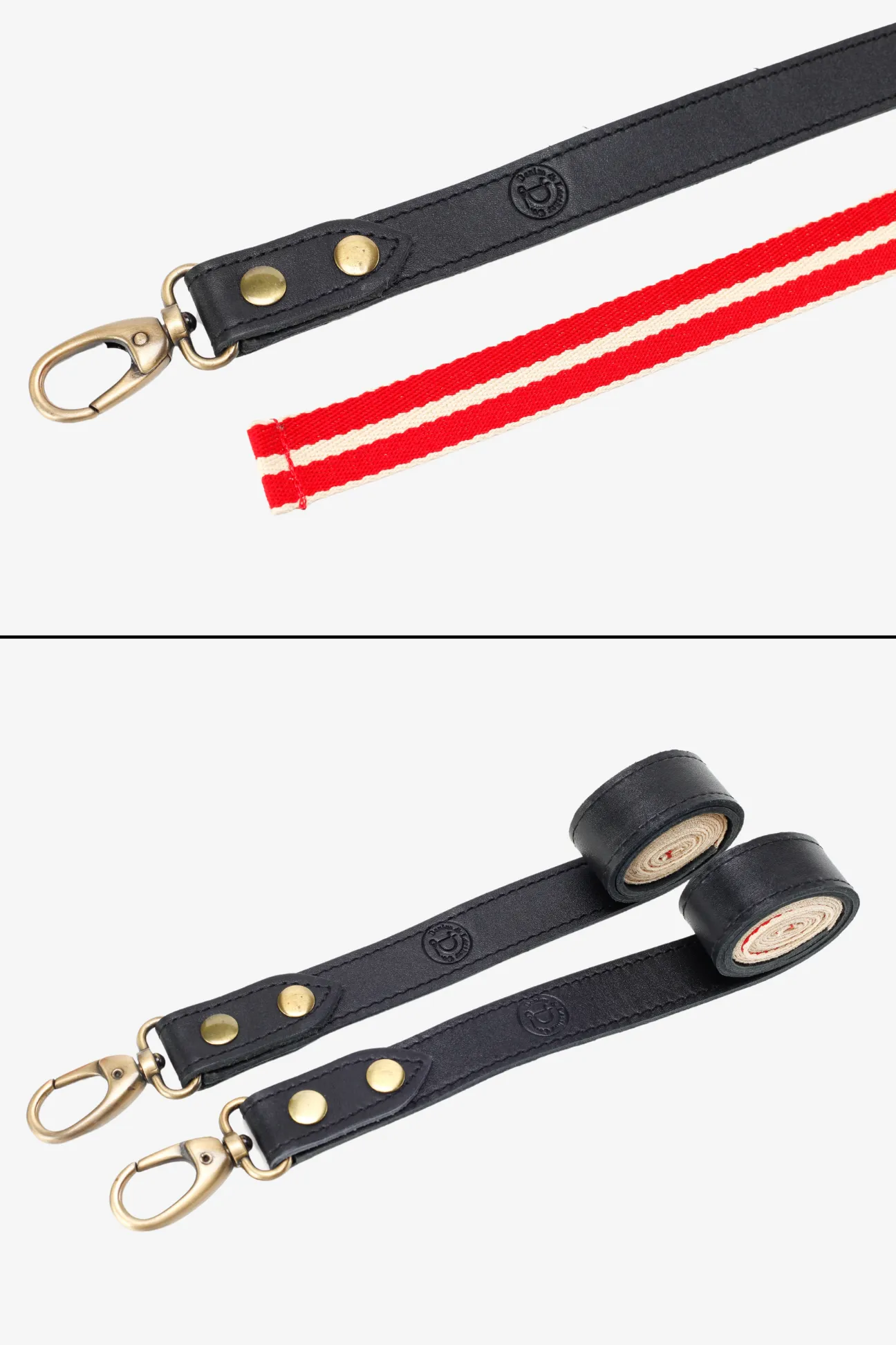 Bondi Steel grey  / Black leather with red dual tone