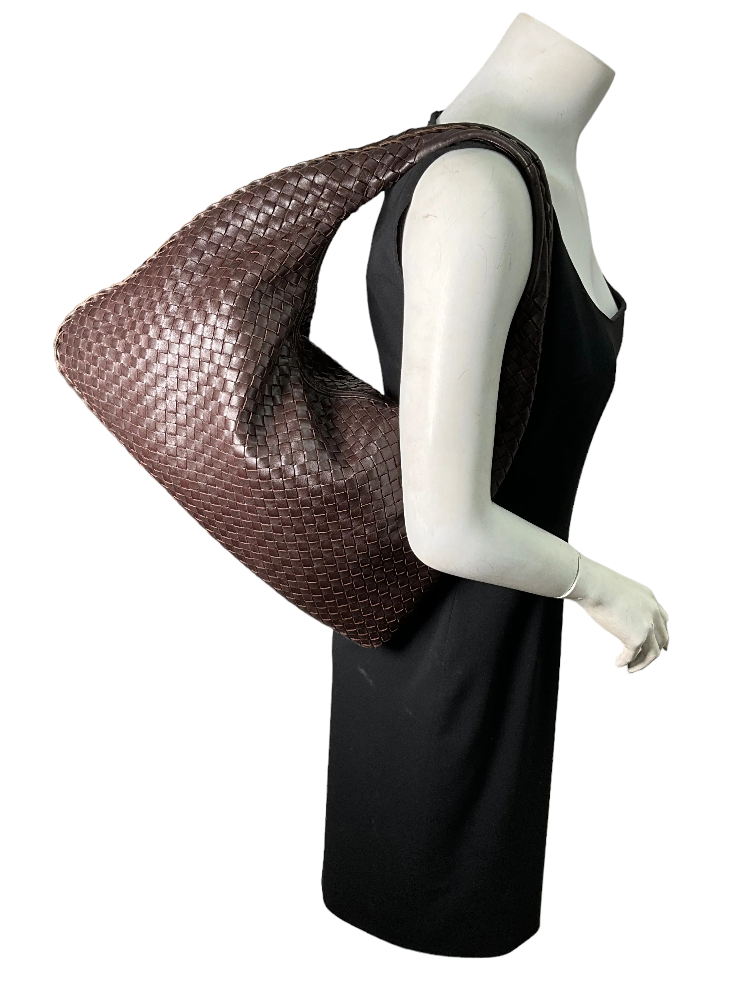 Bottega Veneta Espresso Intrecciato Nappa Leather Hobo Bag