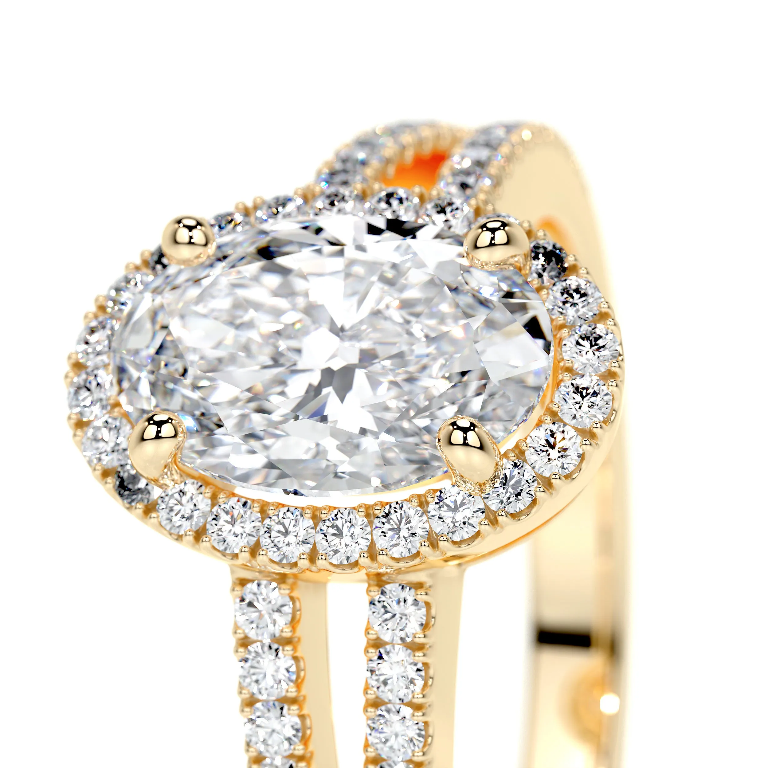 Brielle Lab Grown Diamond Ring -18K Yellow Gold