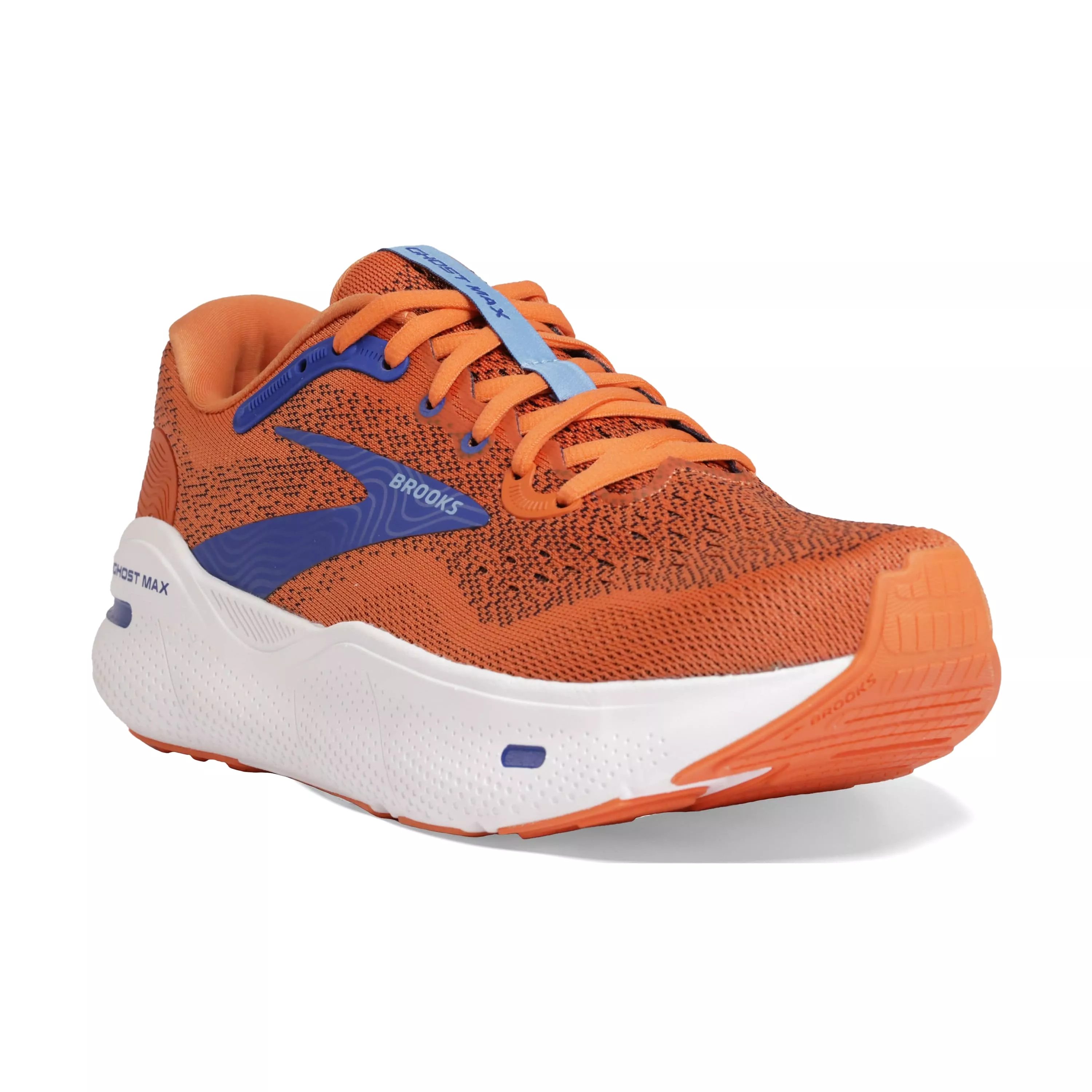 Brooks Ghost Max Men's Running Shoes SS24 Red Orange/Black/Surf The Web