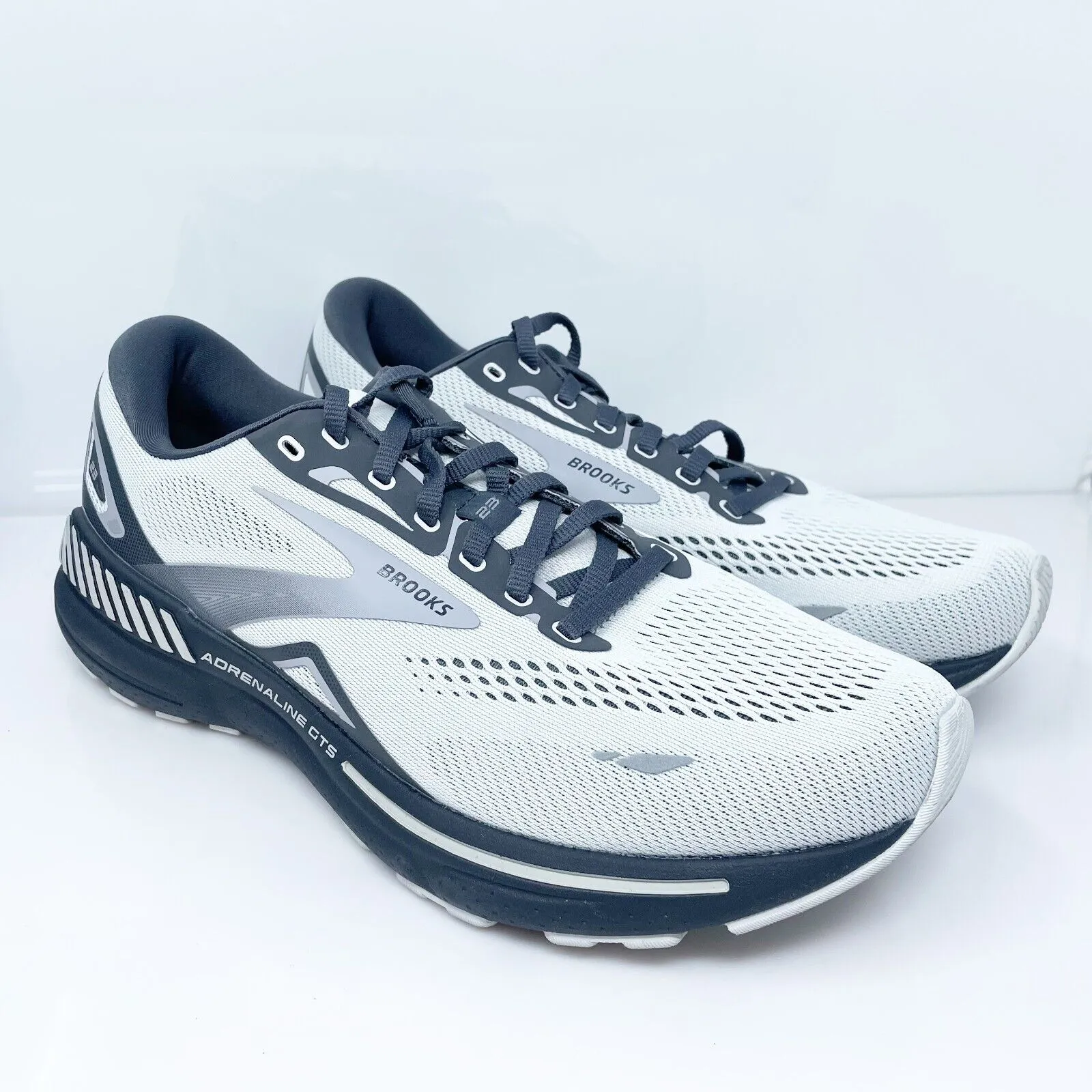 Brooks Mens Adrenaline GTS 23 1103911D065 White Running Shoes Sneakers Size 10 D