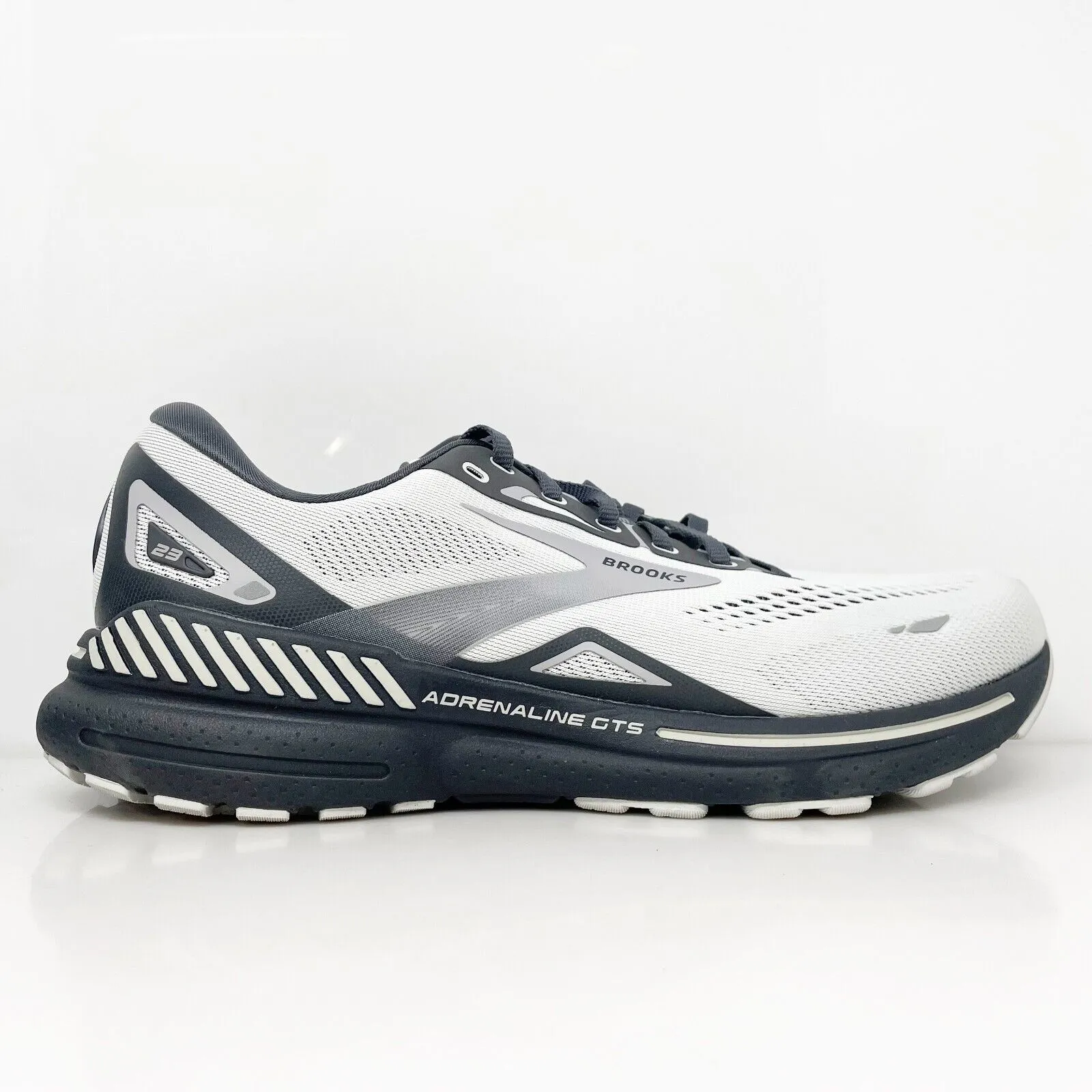 Brooks Mens Adrenaline GTS 23 1103911D065 White Running Shoes Sneakers Size 10 D