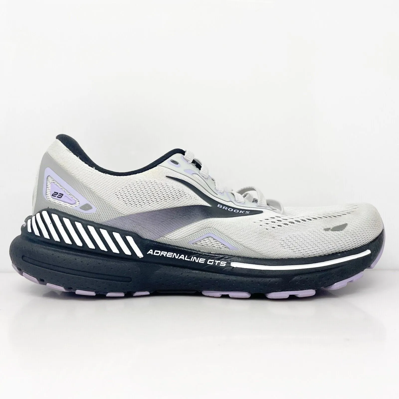 Brooks Womens Adrenaline GTS 23 1203811B039 White Running Shoes Sneakers Size 8B