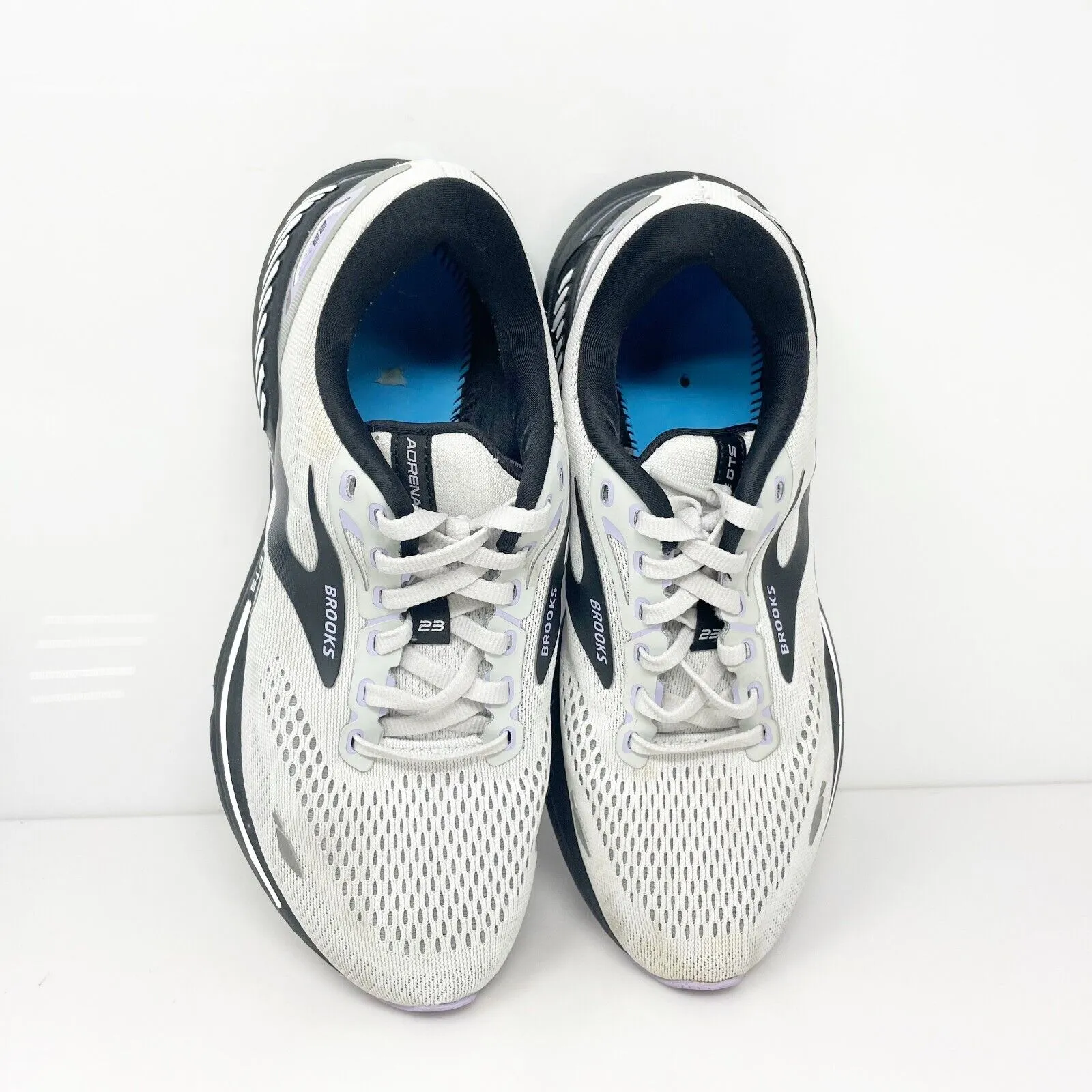 Brooks Womens Adrenaline GTS 23 1203811B039 White Running Shoes Sneakers Size 8B