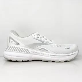 Brooks Womens Adrenaline GTS 23 1203811B104 White Running Shoes Sneakers Sz 9 B