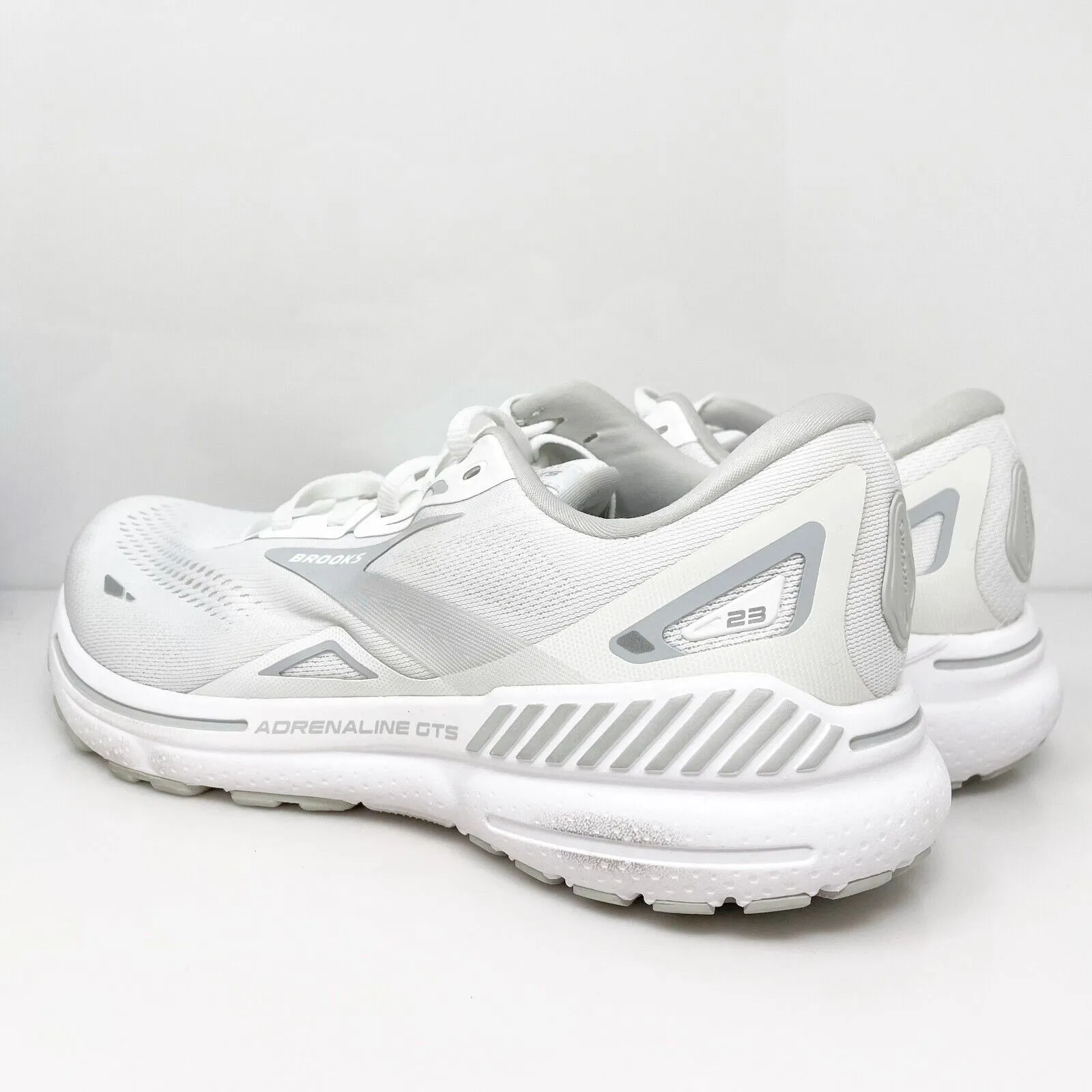 Brooks Womens Adrenaline GTS 23 1203811B104 White Running Shoes Sneakers Sz 9 B