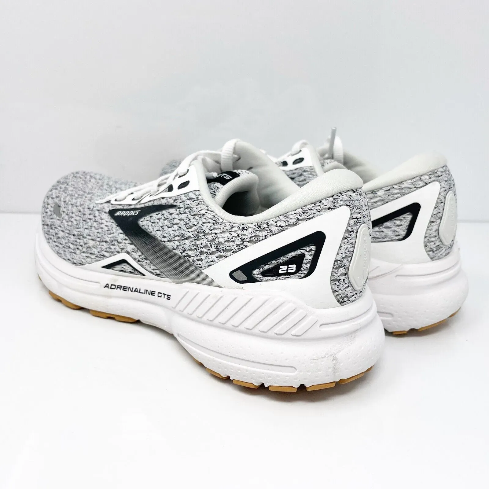 Brooks Womens Adrenaline GTS 23 1203811B112 White Running Shoes Sneakers Sz 6.5B