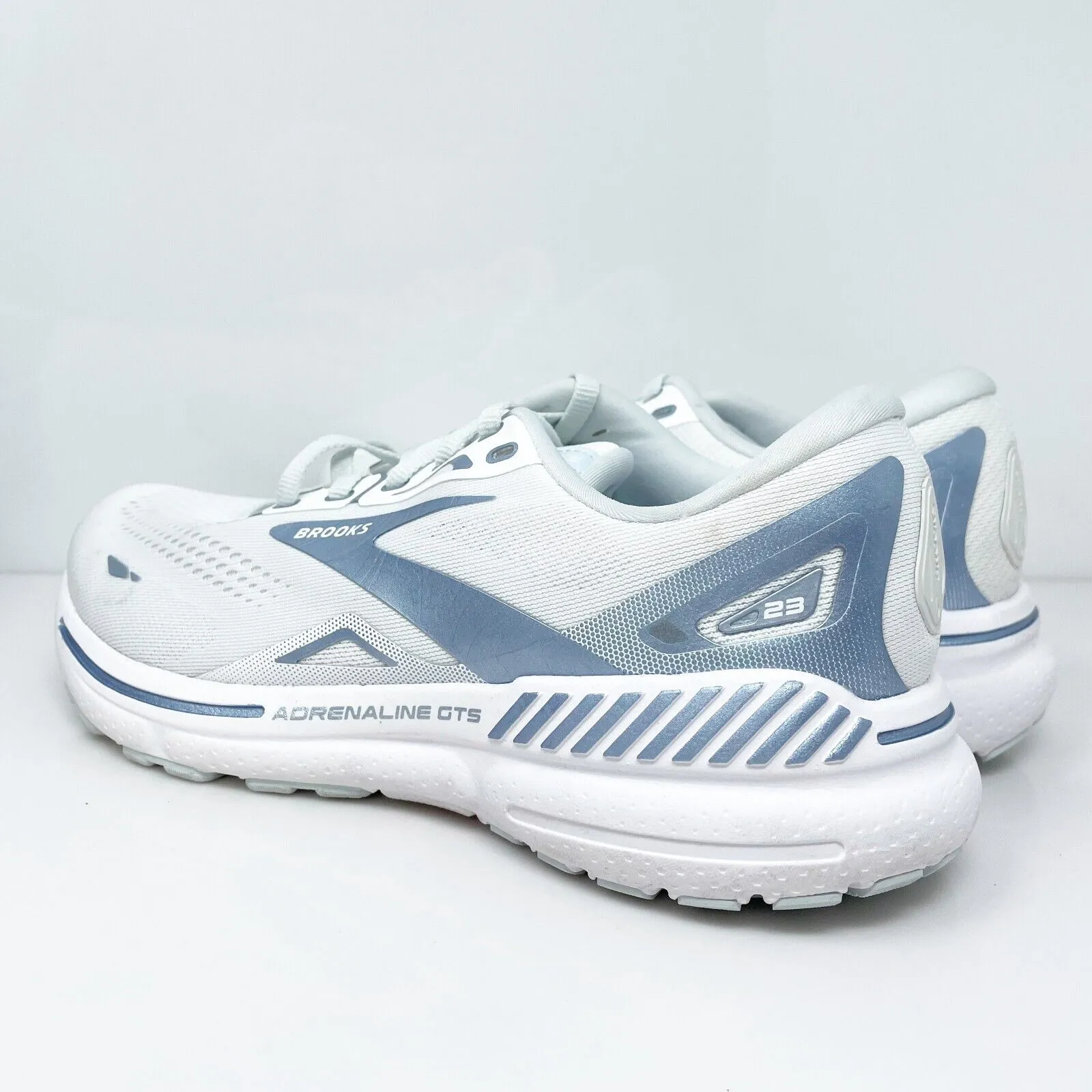 Brooks Womens Adrenaline GTS 23 1203811B191 White Running Shoes Sneakers Sz 9 B