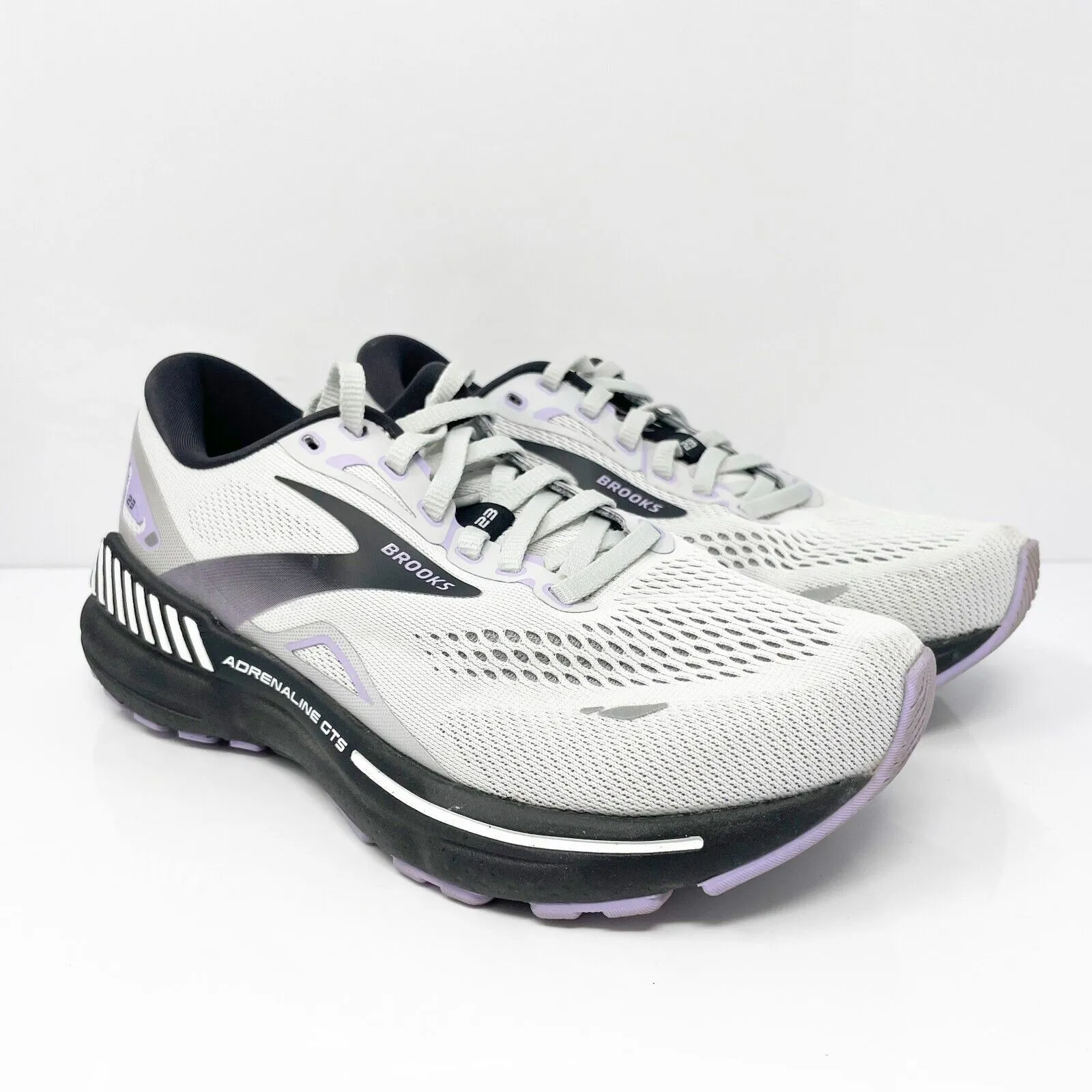 Brooks Womens Adrenaline GTS 23 1203812E039 White Running Shoes Sneakers 6 2E