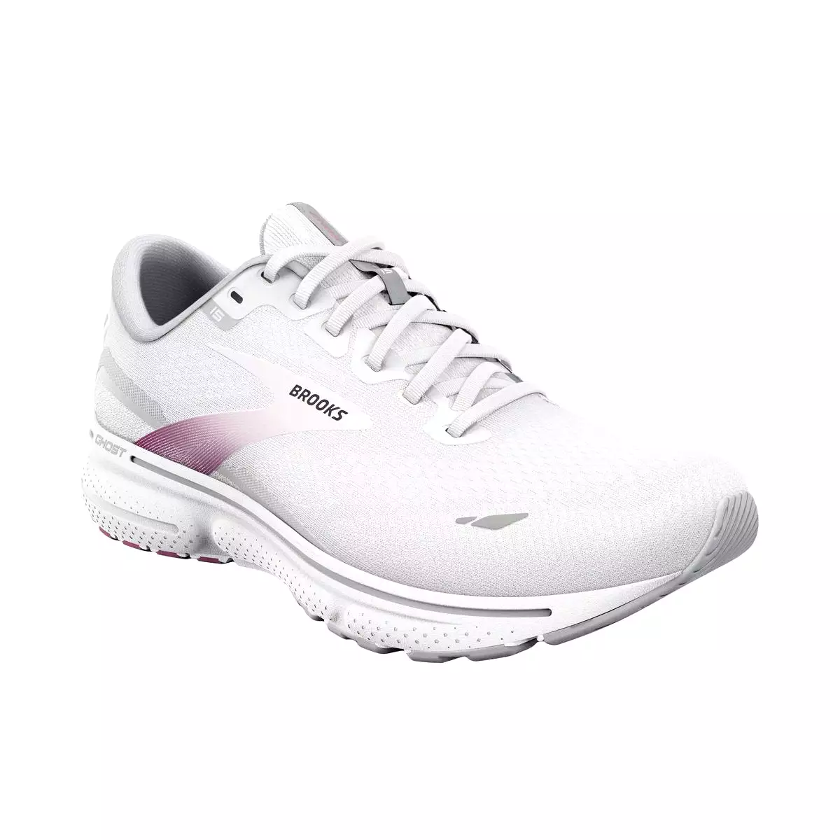 Brooks Women's Ghost 15 White/Oyster/Viola