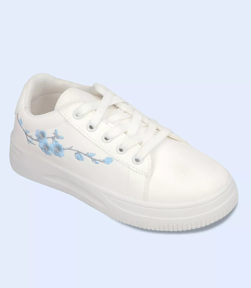 BW8272-WHITE/BLUE-Women Sports Shoes