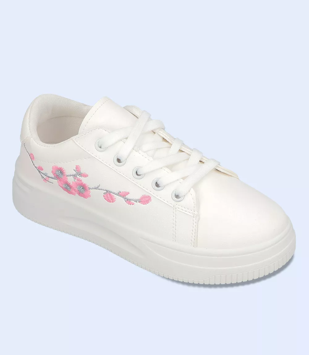 BW8272-WHITE/PINK-Women Sports Shoes