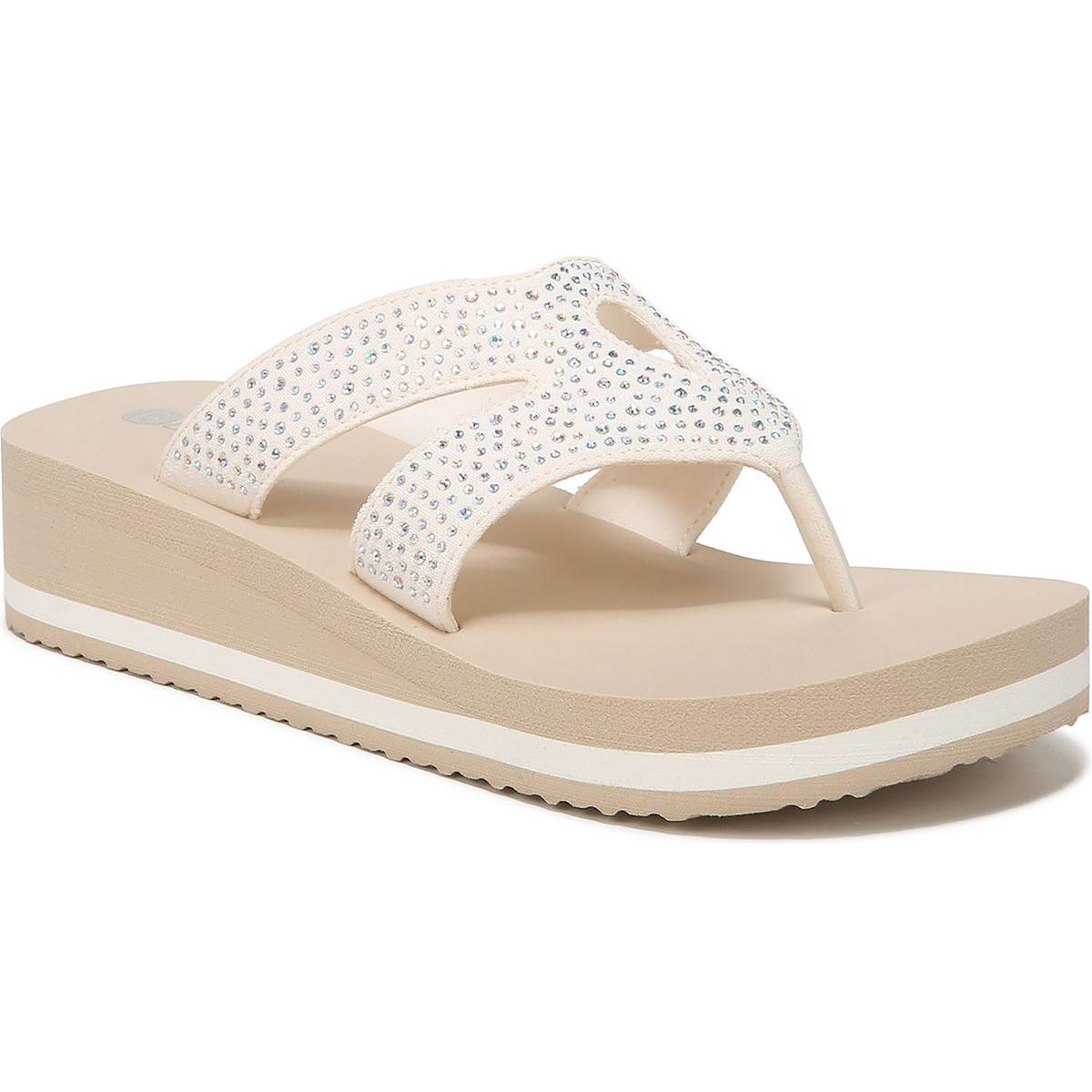 Bzees Womens Rio Slip On Flip-Flop Wedge Sandals