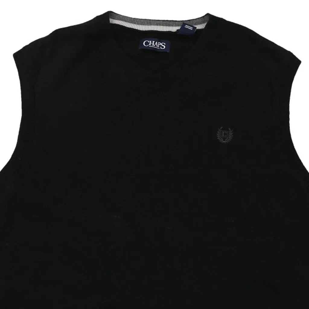 Chaps Ralph Lauren Sweater Vest - XL Black Cotton