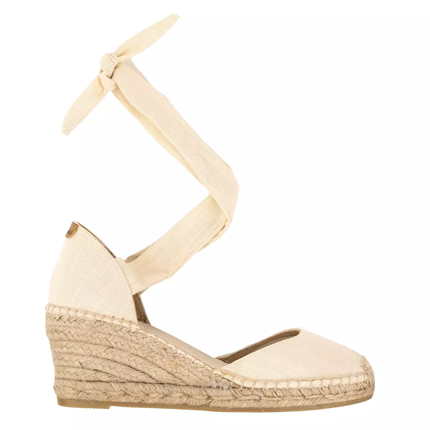 Cotton Blend Wedge Espadrille With Ribbon For Women - Julia