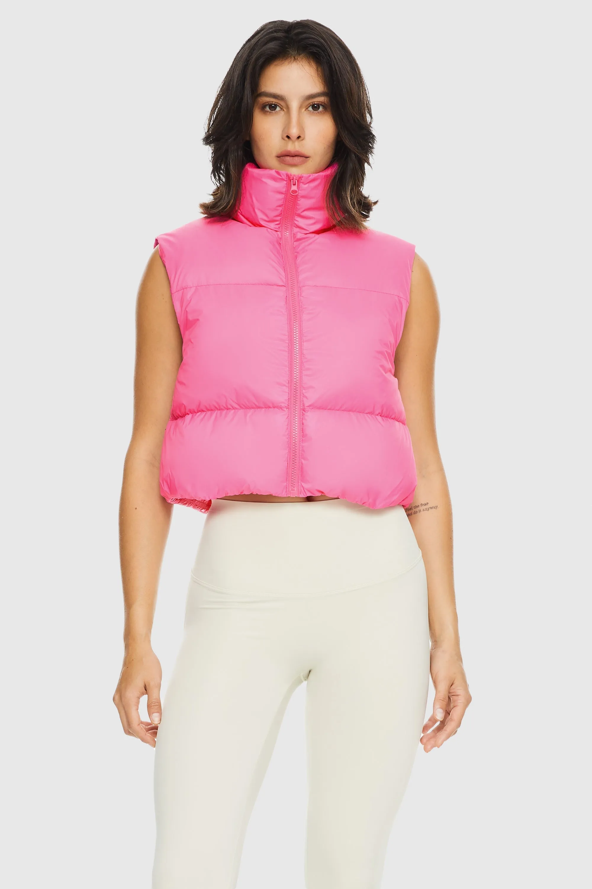 Cropped Puffer Down Vest