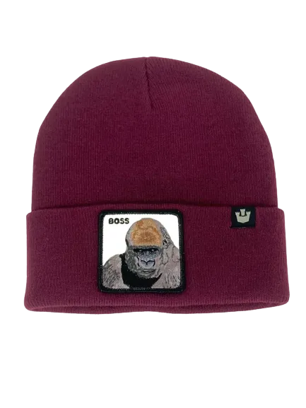 CUFFIA BEANIE BORDEAUX GORILLA