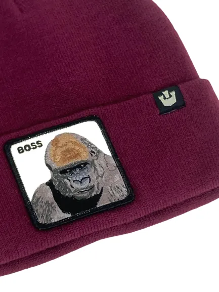 CUFFIA BEANIE BORDEAUX GORILLA