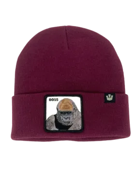 CUFFIA BEANIE BORDEAUX GORILLA