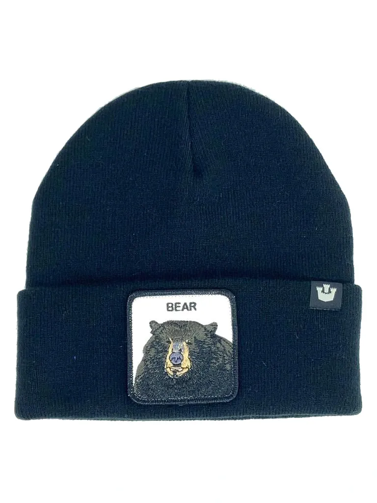 CUFFIA BEANIE NERA ORSO