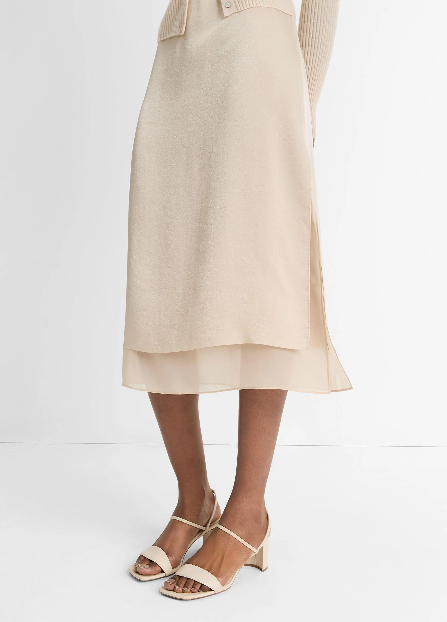 Double Side-Slit Straight Skirt