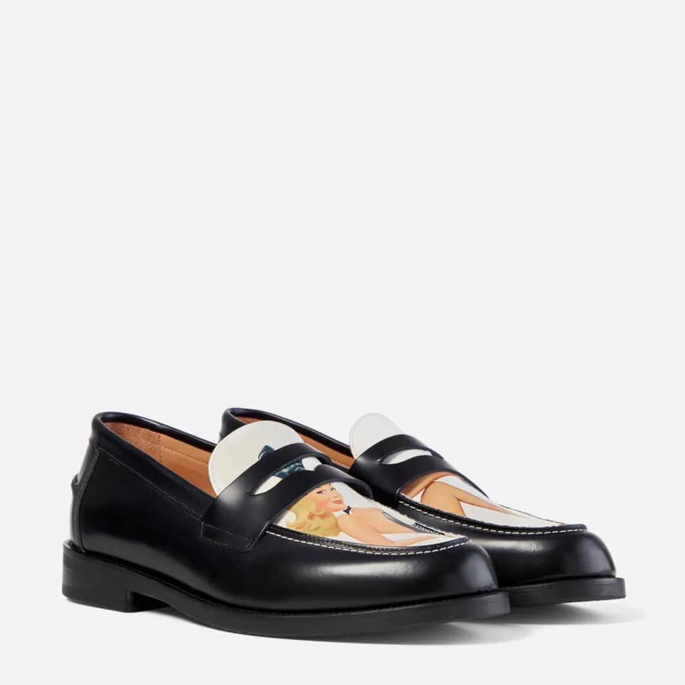 Duke + Dexter X Playboy Men's Wilde Vintage Sketch Penny Loafers - Black