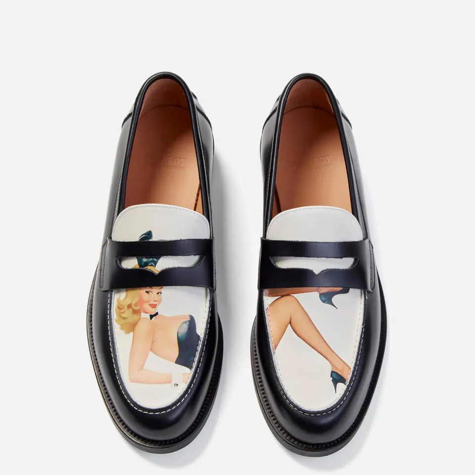 Duke + Dexter X Playboy Men's Wilde Vintage Sketch Penny Loafers - Black