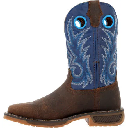 Durango® WorkHorse™ Worn Saddle and Denim Blue Western Work Boot