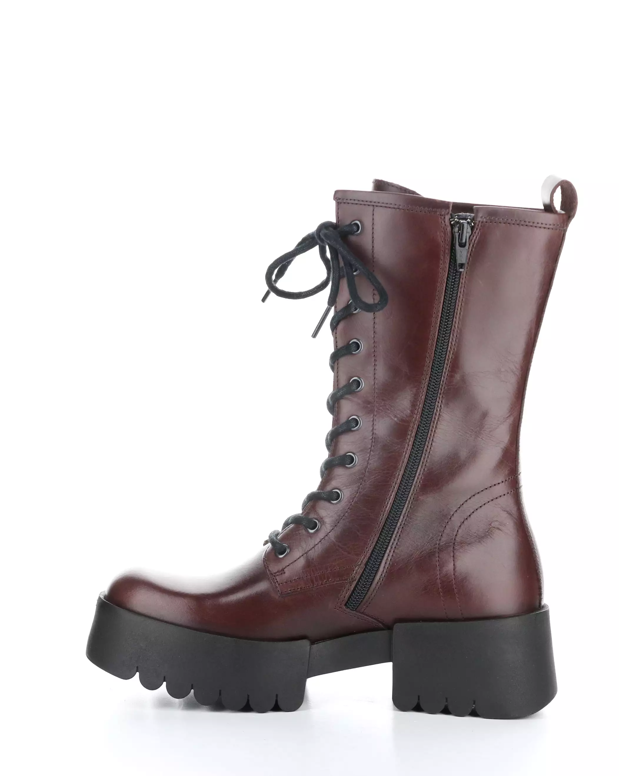 ELNA008FLY 001 WINE Round Toe Boots