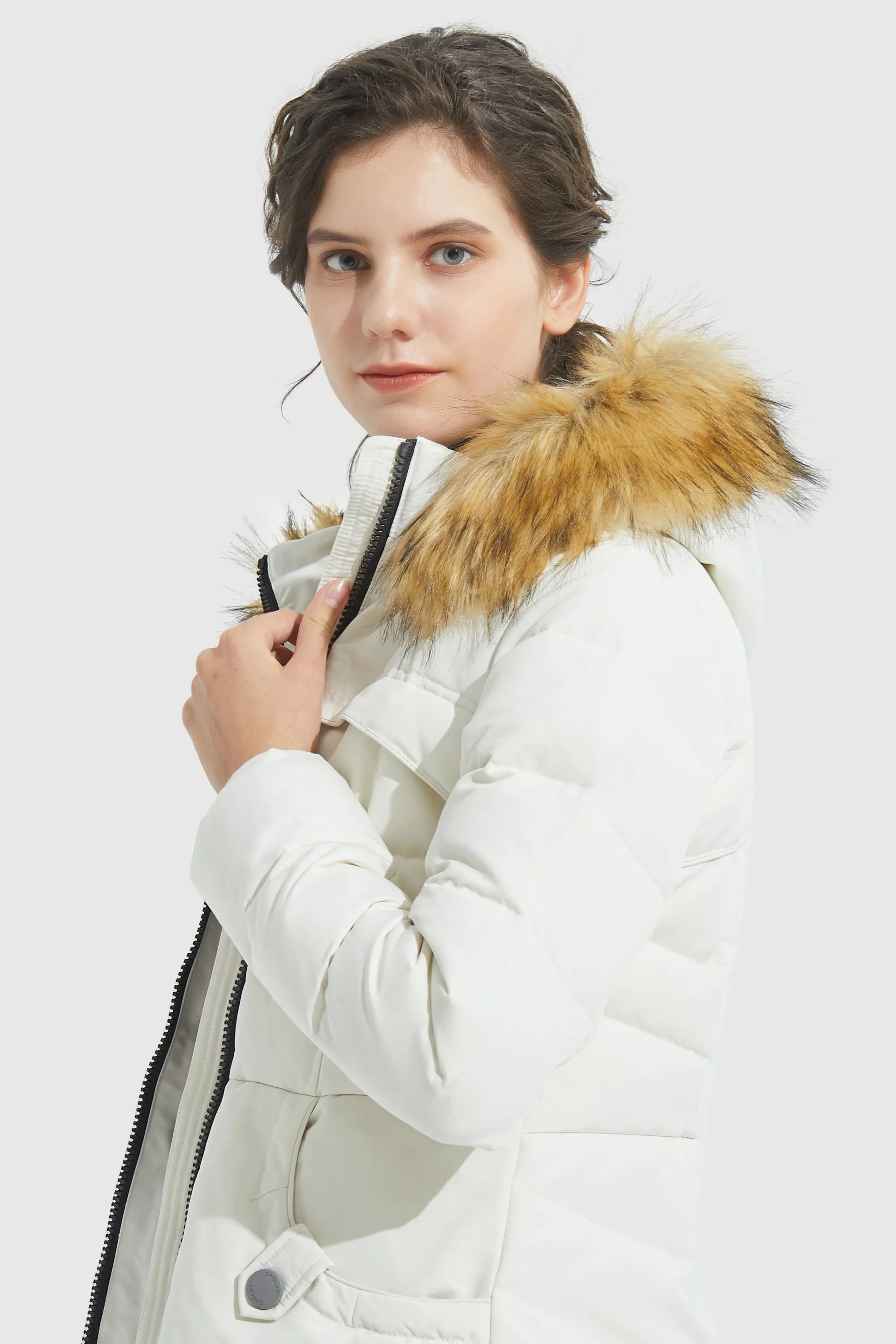 Faux Fur Qulited Puffer Down Jacket