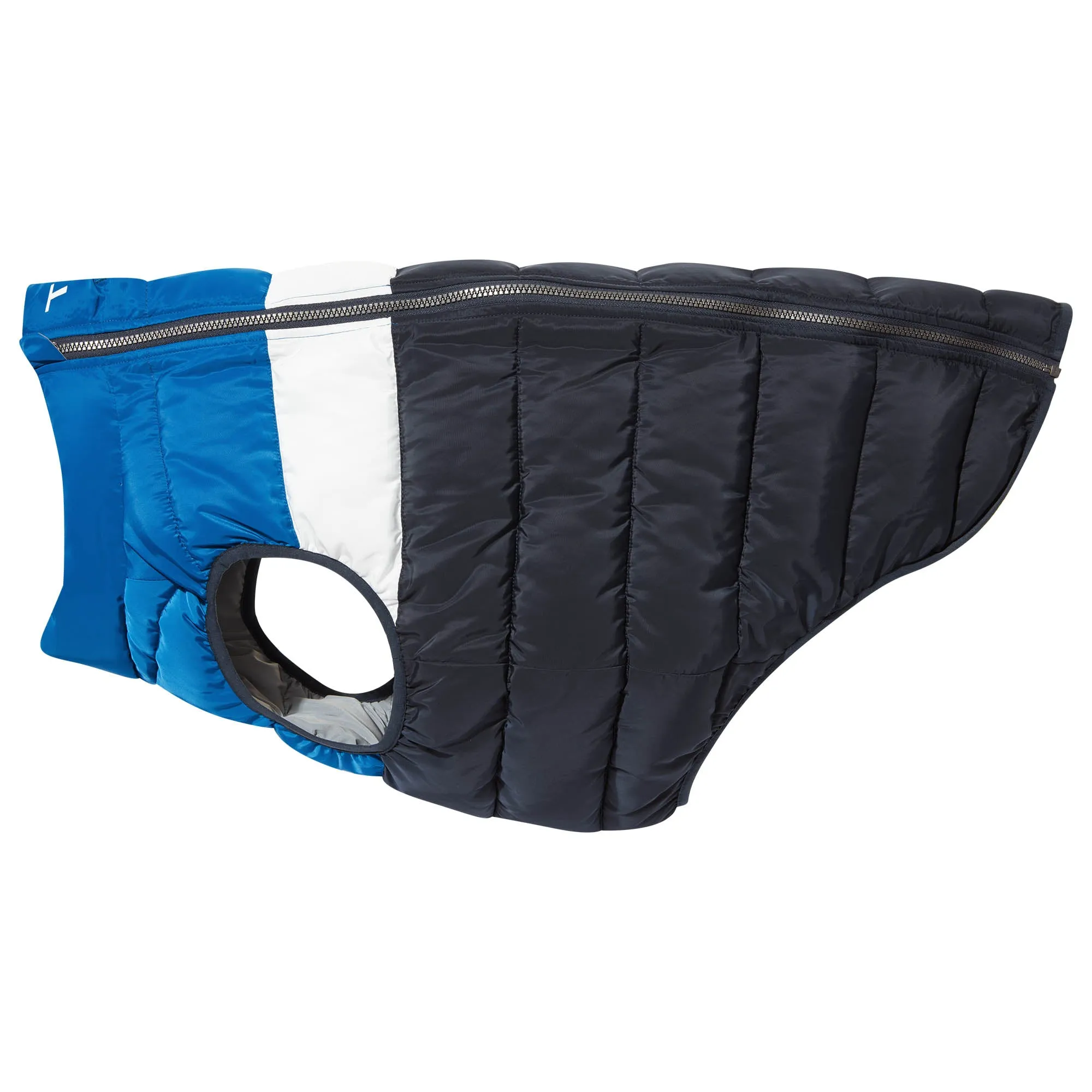 Fetch Padded Dog Coat XL - Peacock Blue/Dark Indigo/Optic White