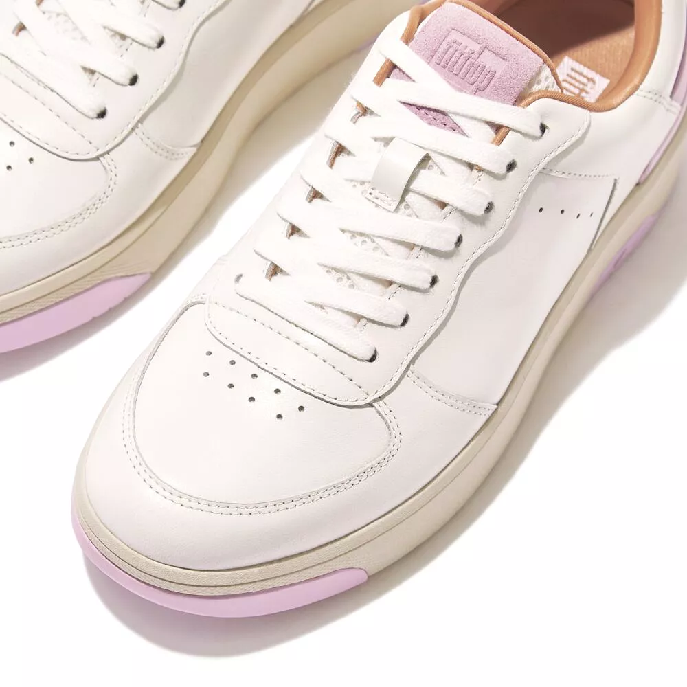 FitFlop Rally Evo Leather Sneaker White/Wild Lilac