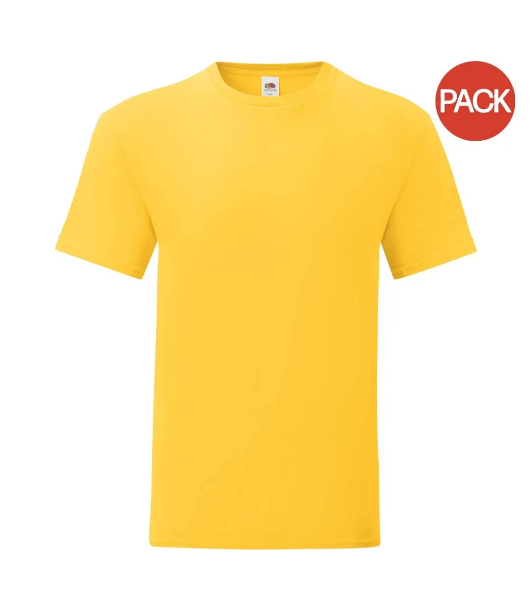 Fruit Of The Loom Mens Iconic T-Shirt (Pack Of 5) (Sunflower Yellow) - UTPC4369