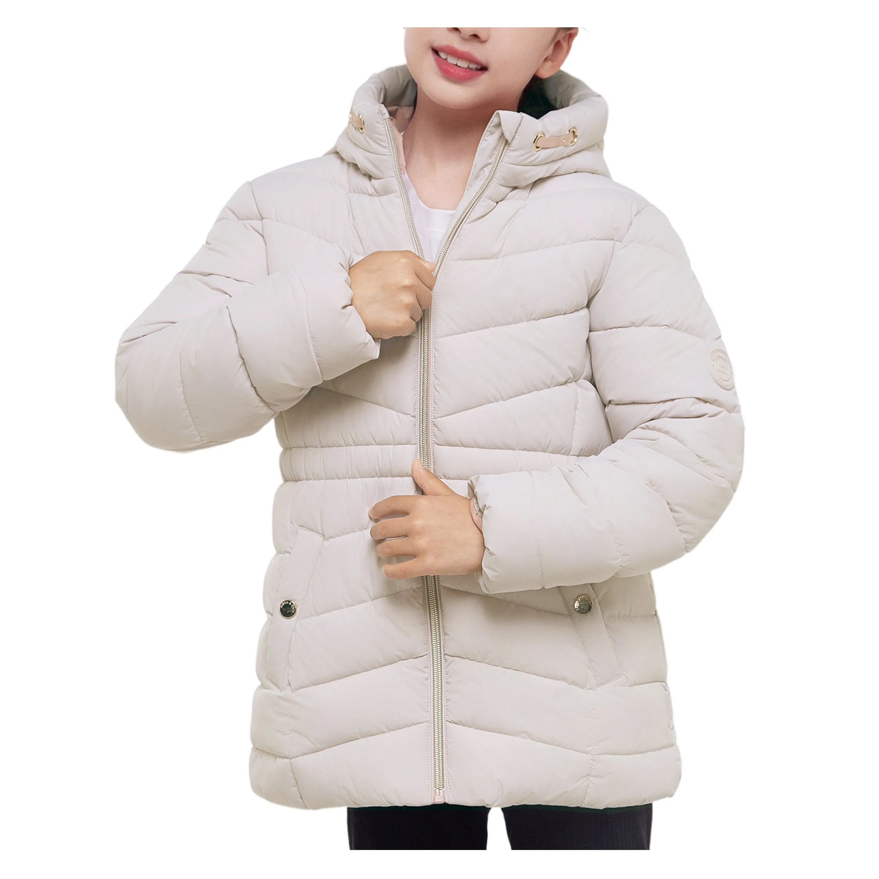 Girls' Jacket Lightweight Long Puffer Jacket