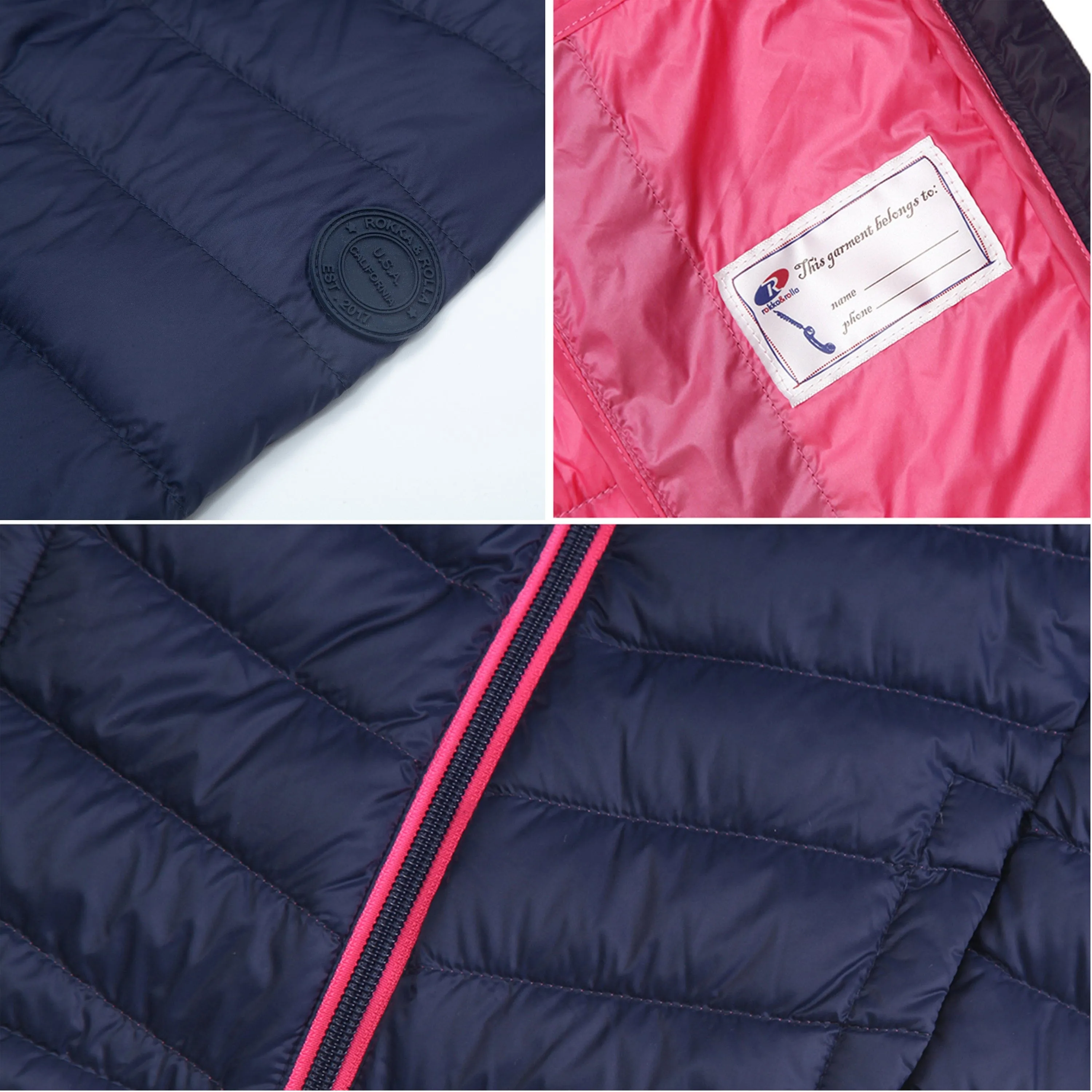 Girls' New Ultra Light Packable Down Puffer Jacket