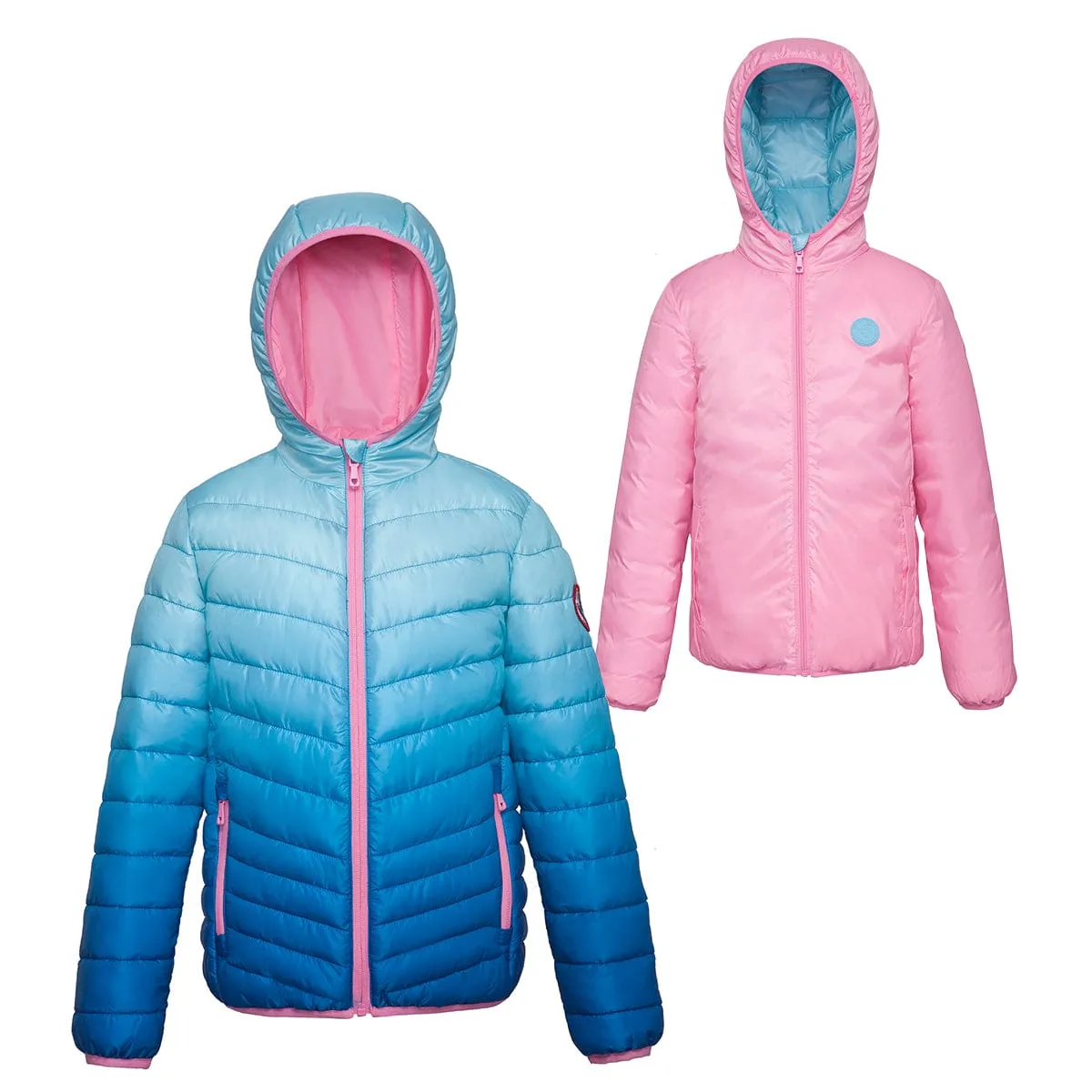 Girls' Reversible Lightweight Puffer Jacket