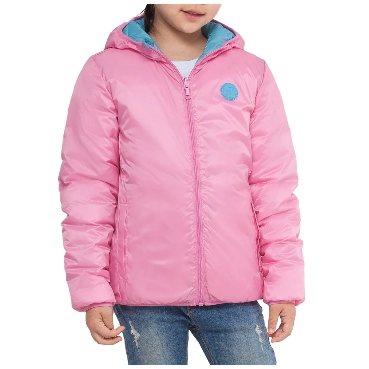 Girls' Reversible Lightweight Puffer Jacket