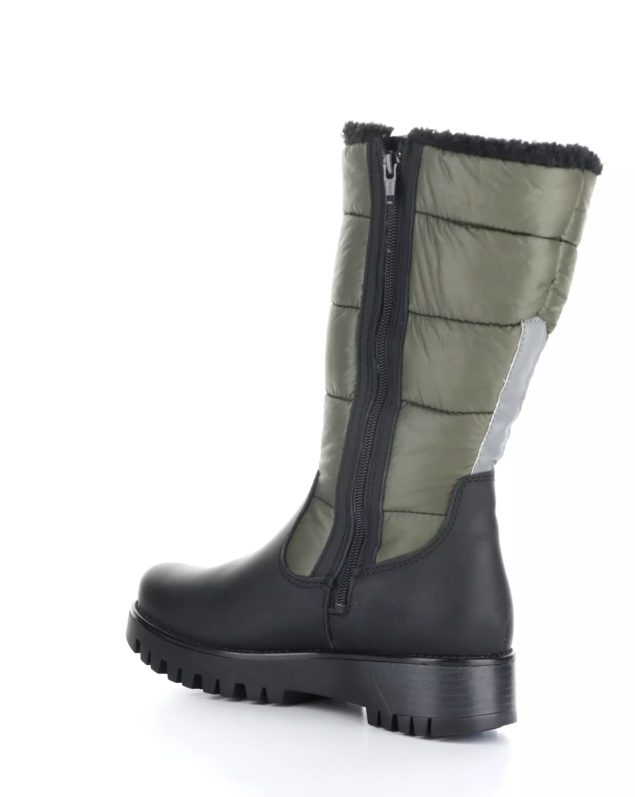 GRACEN PRIMA BLACK/OLIVE Round Toe Boots