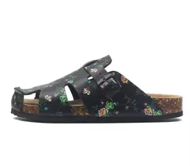 Graffiti Slip-On Leather Sandals